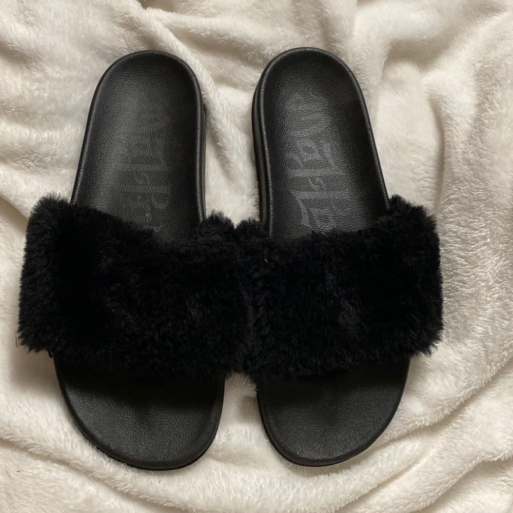 Black Fuzzy Slide